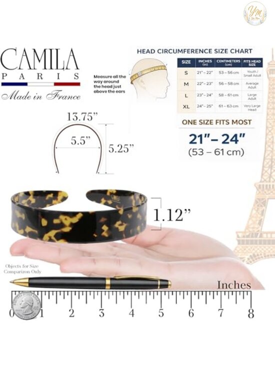 Handmade French Headband, Cellulose Acetate, No-Slip Grip, Strong Hold Hair main image 5